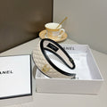 Chanel Headband with Logo White in Leather 204858