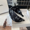 BLACK MONOGRAM FABRIC HAIRBAND 414446