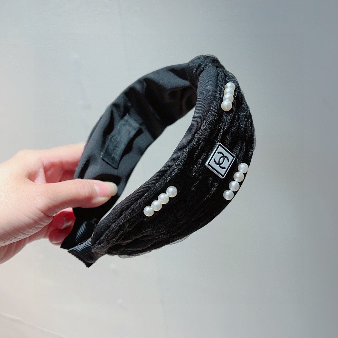 BLACK HAIRBAND WITH PEARL FOR WOMEN 124702